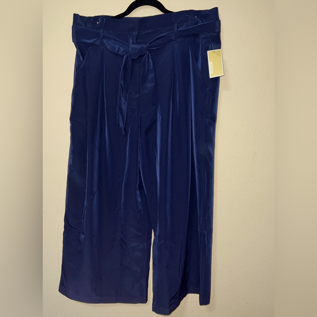 G - Michael Kors Blue Silky Wide Legs Pants